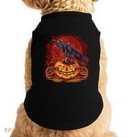 Spooky Halloween Raven Crow Jacklantern Pumpkin Doggie Tank thumb 0
