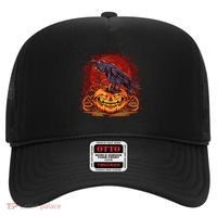Spooky Halloween Raven Crow Jacklantern Pumpkin Hat thumb 0