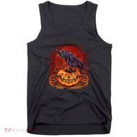 Spooky Halloween Raven Crow Jacklantern Pumpkin Tank Top thumb 0