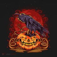 Spooky Halloween Raven Crow Jacklantern Pumpkin Kids Long Sleeve Shirt thumb 2