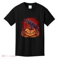 Spooky Halloween Raven Crow Jacklantern Pumpkin Kids T-Shirt thumb 0