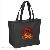 Spooky Halloween Raven Crow Jacklantern Pumpkin Tote Bag thumb 2