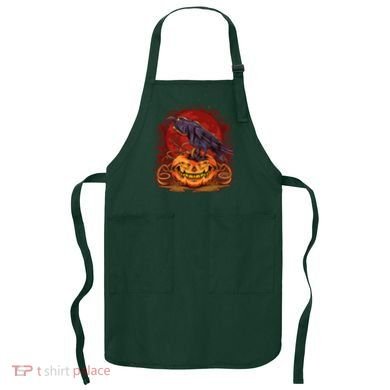 Spooky Halloween Raven Crow Jacklantern Pumpkin Apron