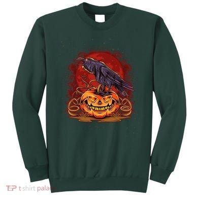 Spooky Halloween Raven Crow Jacklantern Pumpkin Sweatshirt