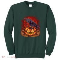 Spooky Halloween Raven Crow Jacklantern Pumpkin Sweatshirt thumb 0