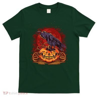 Spooky Halloween Raven Crow Jacklantern Pumpkin T-Shirt