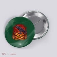 Spooky Halloween Raven Crow Jacklantern Pumpkin Button thumb 0