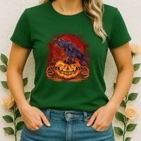 Spooky Halloween Raven Crow Jacklantern Pumpkin Women's T-Shirt thumb 2