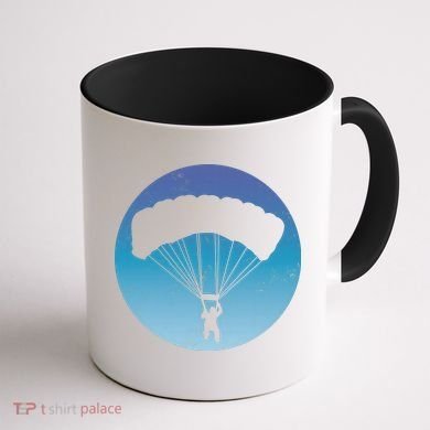 Skydiving Hobby Silhouette Coffee Mug back
