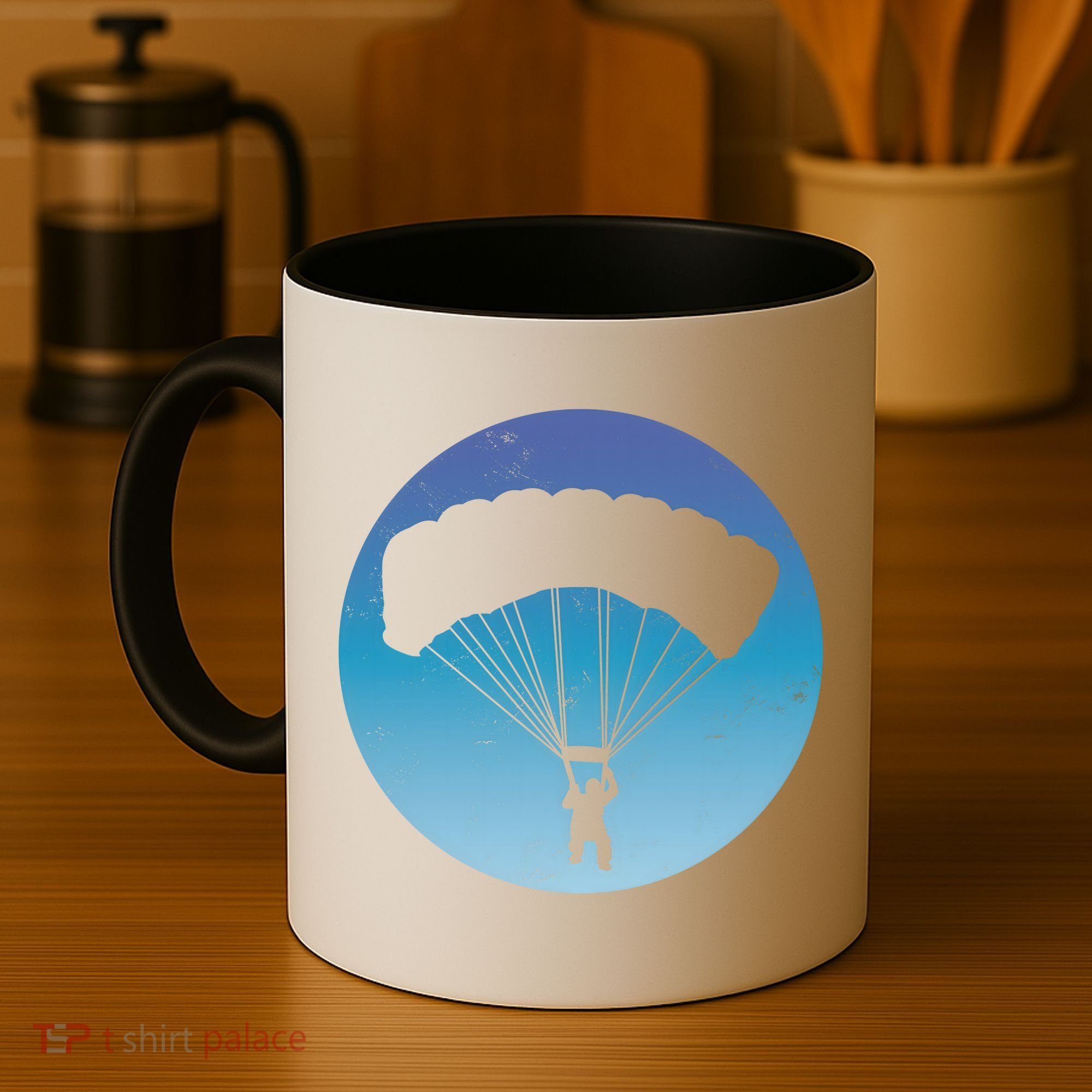 Skydiving Hobby Silhouette Coffee Mug