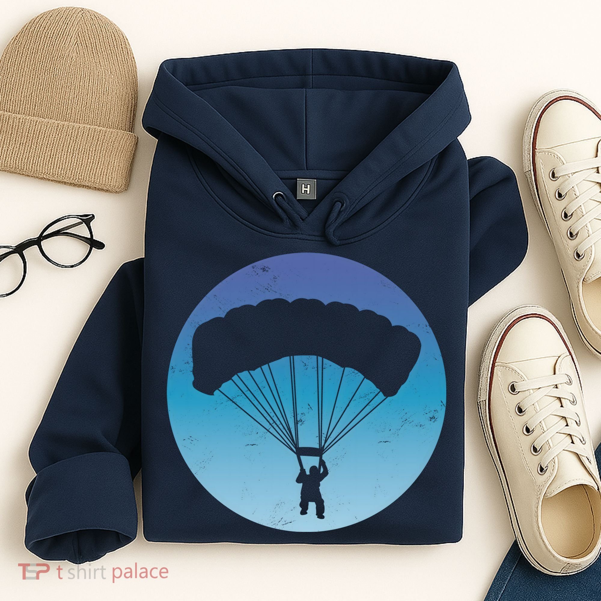 Skydiving Hobby Silhouette Hoodie