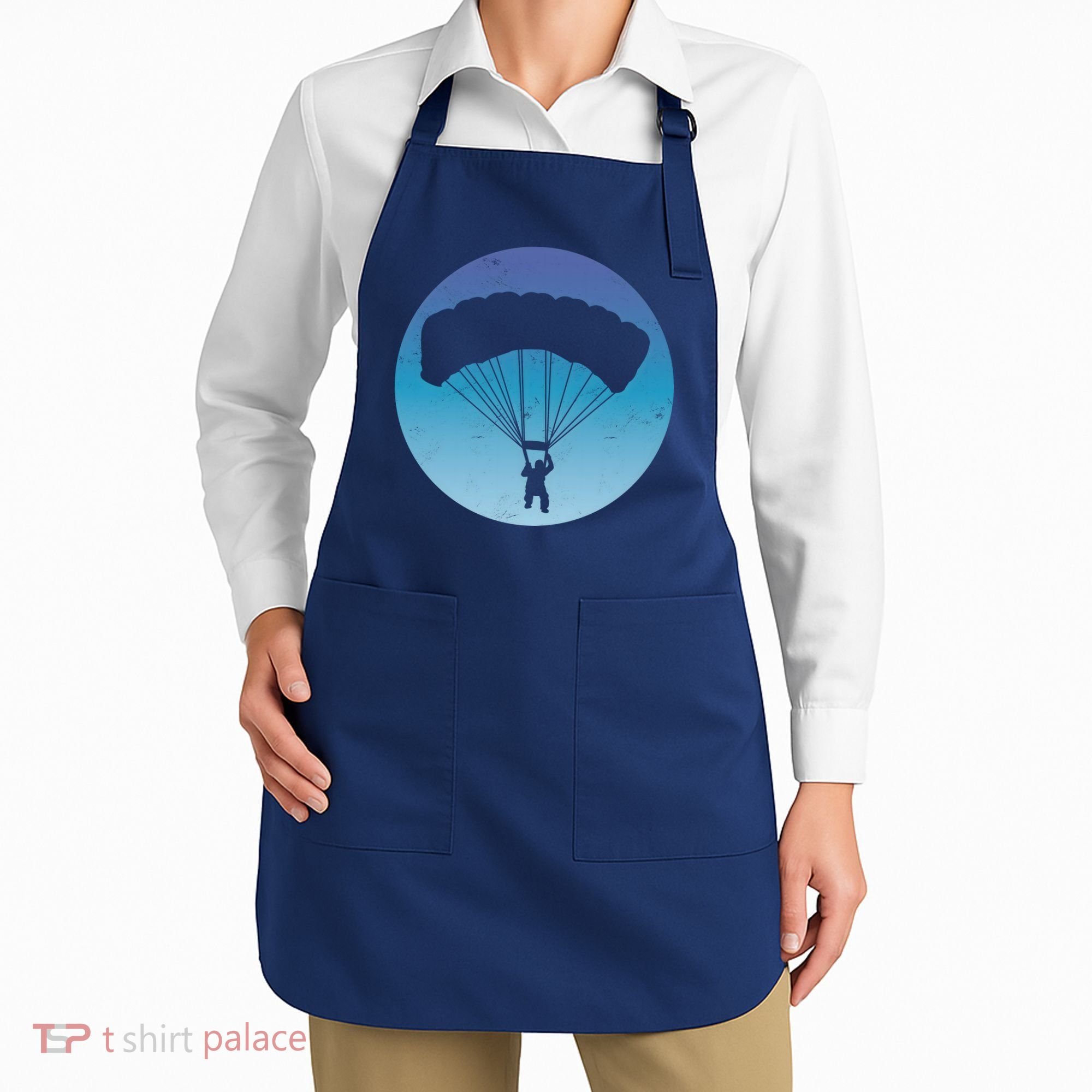 Skydiving Hobby Silhouette Apron