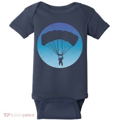 Skydiving Hobby Silhouette Baby Bodysuit