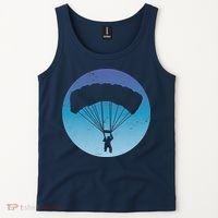Skydiving Hobby Silhouette Tank Top thumb 2