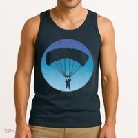 Skydiving Hobby Silhouette Tank Top thumb 3