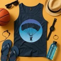 Skydiving Hobby Silhouette Tank Top thumb 4