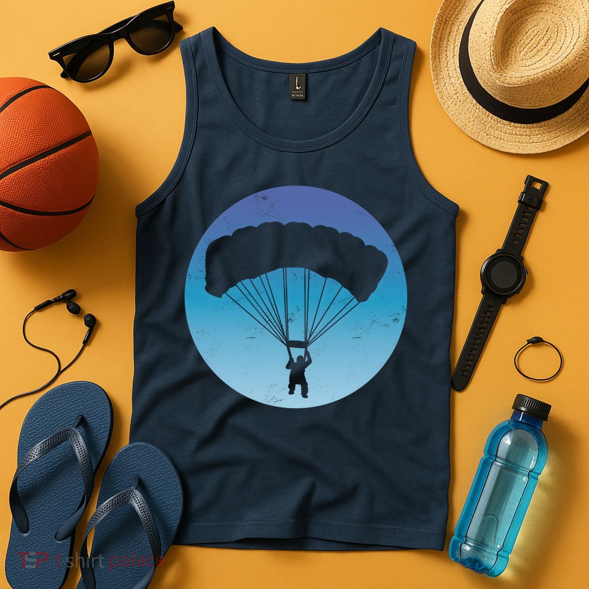 Skydiving Hobby Silhouette Tank Top