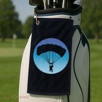 Skydiving Hobby Silhouette Golf Towel thumb 2