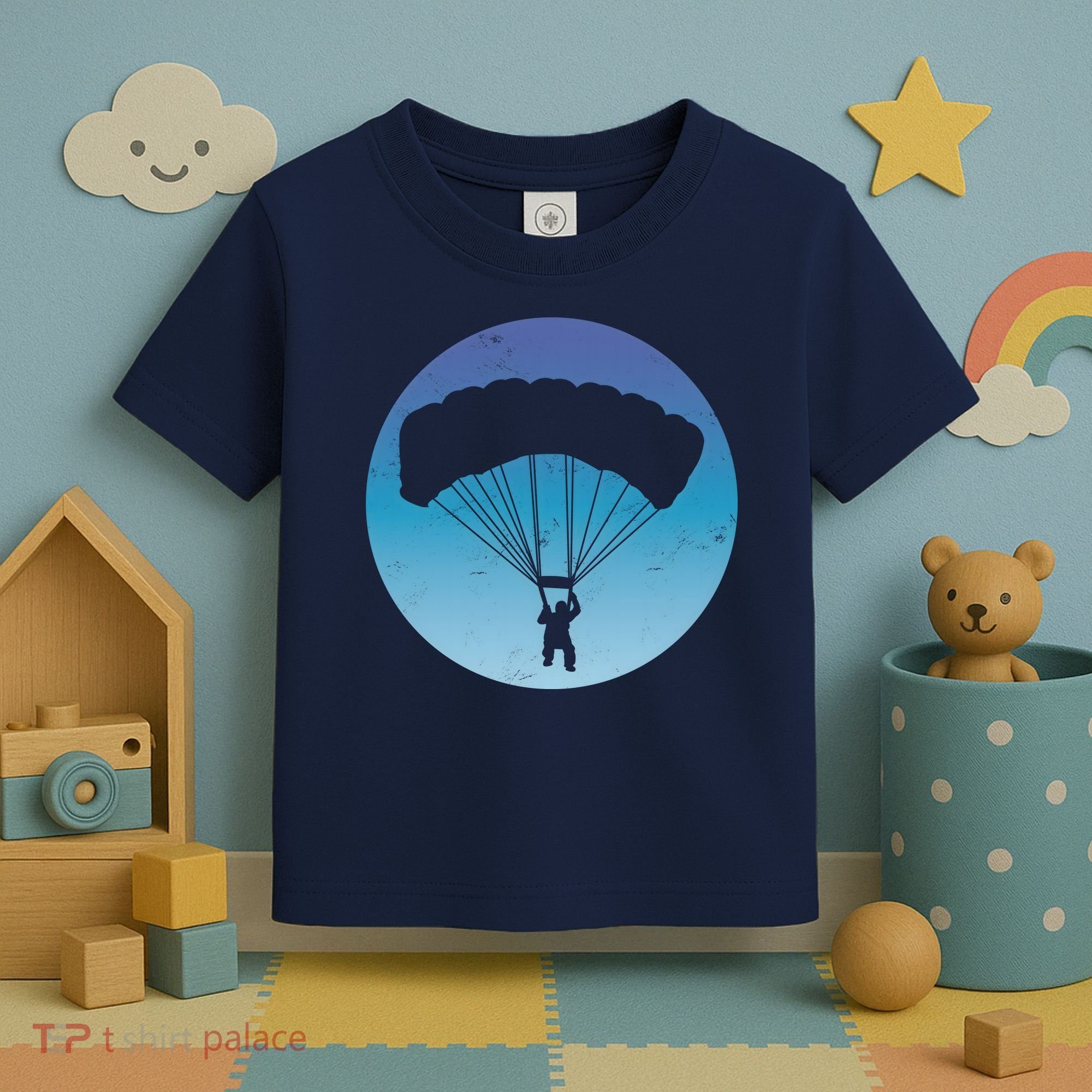 Skydiving Hobby Silhouette Toddler T-Shirt