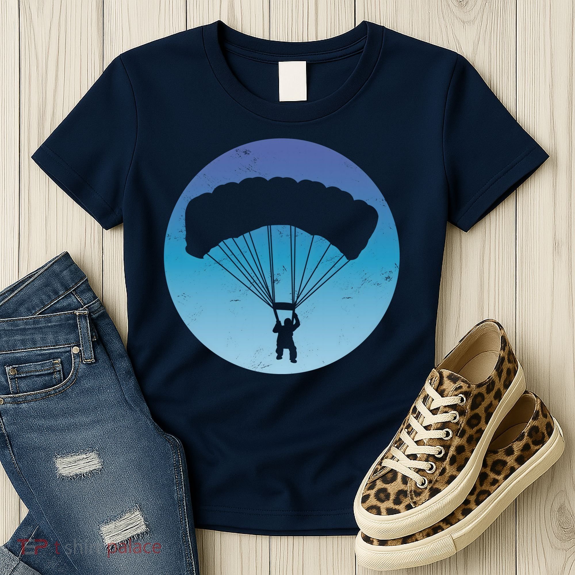 Skydiving Hobby Silhouette Women's T-Shirt