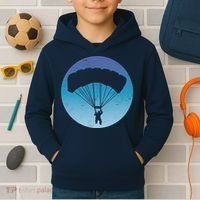 Skydiving Hobby Silhouette Kids Hoodie thumb 2