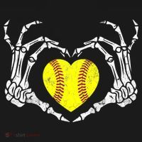 Softball Heart Skeleton Hand Halloween Costume Great Gift Backpack thumb 2
