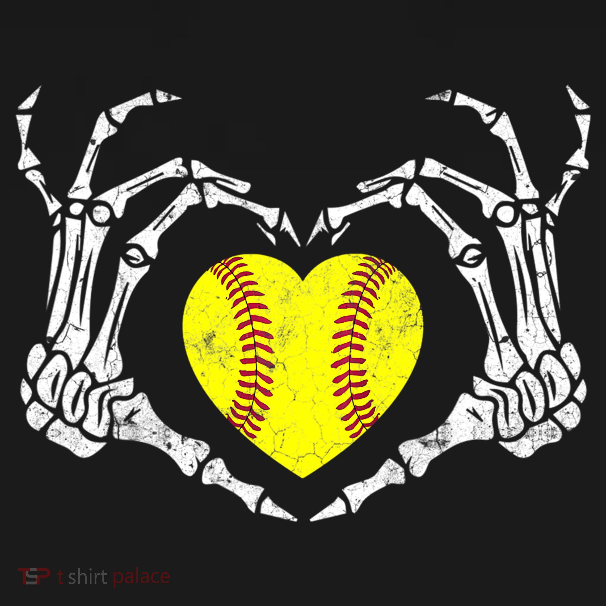 Softball Heart Skeleton Hand Halloween Costume Great Gift Bucket Hat
