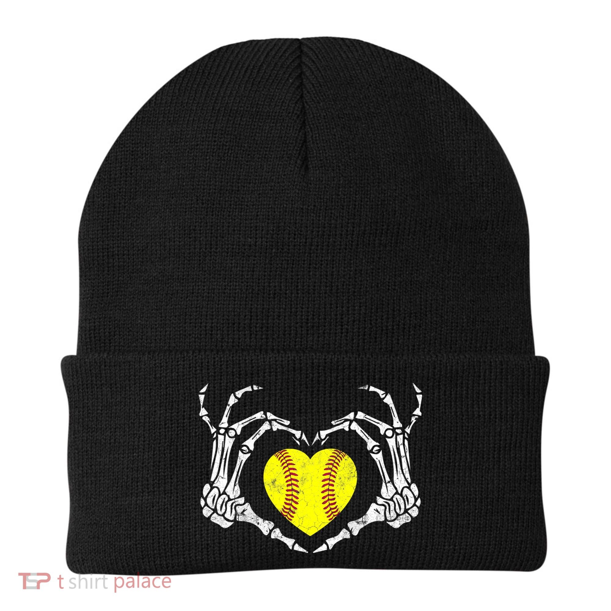 Softball Heart Skeleton Hand Halloween Costume Great Gift Beanie