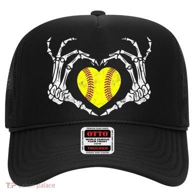 Softball Heart Skeleton Hand Halloween Costume Great Gift Hat