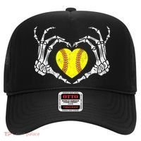 Softball Heart Skeleton Hand Halloween Costume Great Gift Hat thumb 0