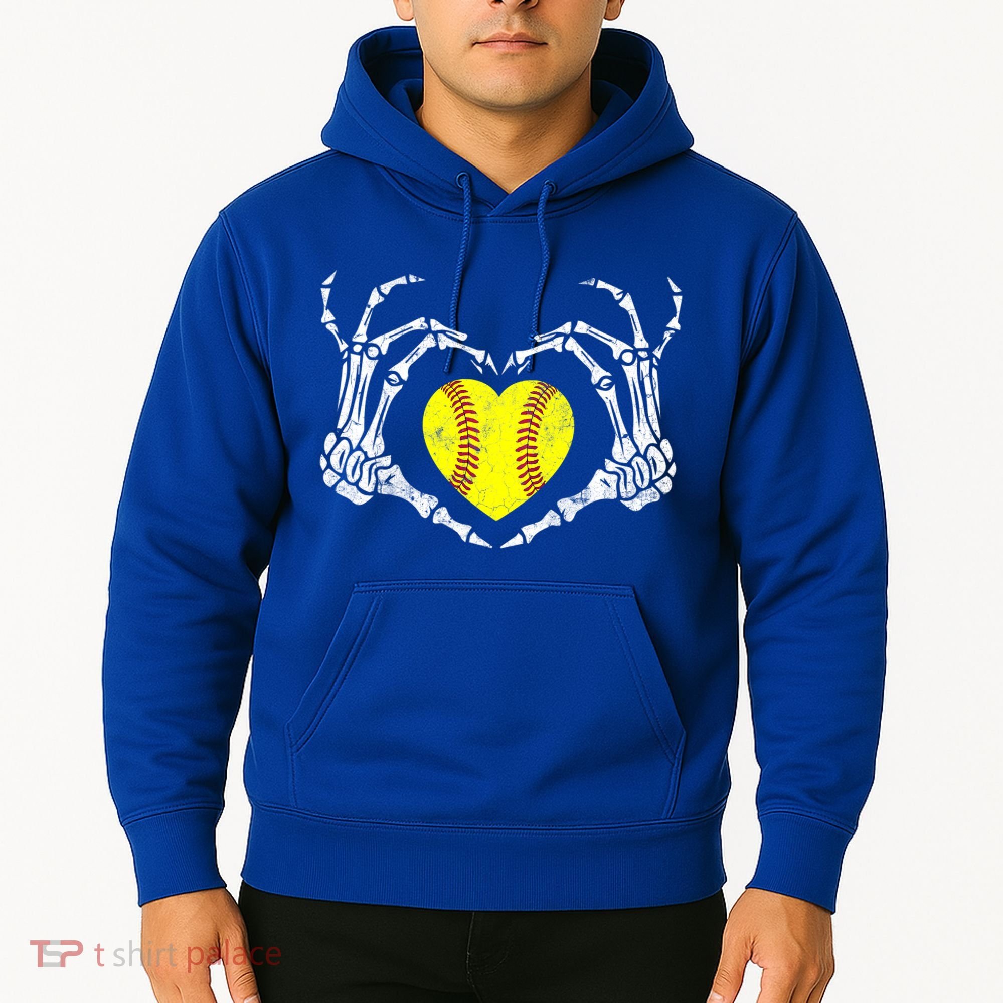 Softball Heart Skeleton Hand Halloween Costume Great Gift Hoodie