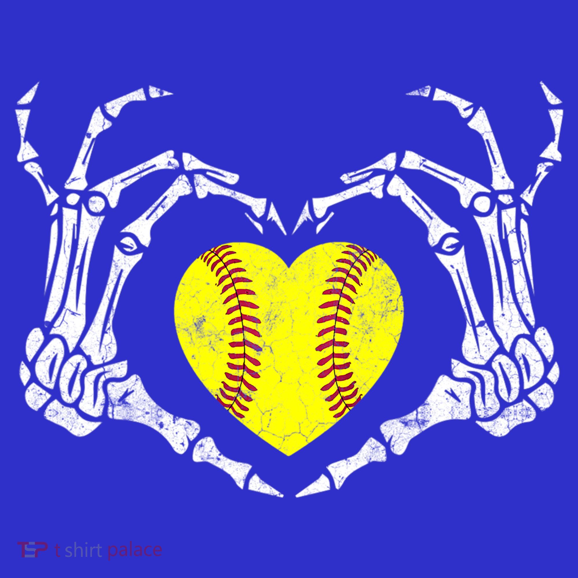 Softball Heart Skeleton Hand Halloween Costume Great Gift Sweatshirt