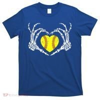 Softball Heart Skeleton Hand Halloween Costume Great Gift T-Shirt thumb 0