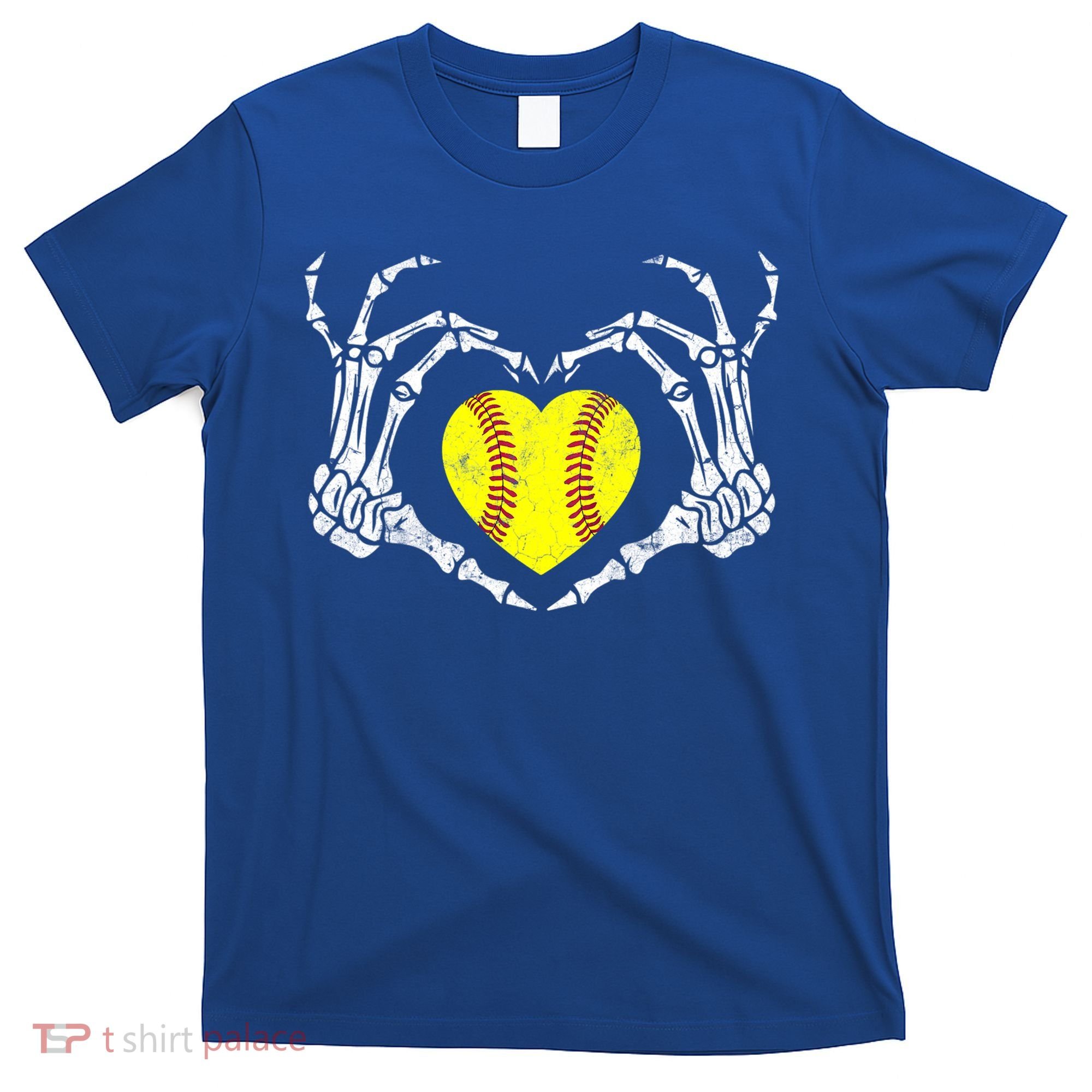 Softball Heart Skeleton Hand Halloween Costume Great Gift T-Shirt