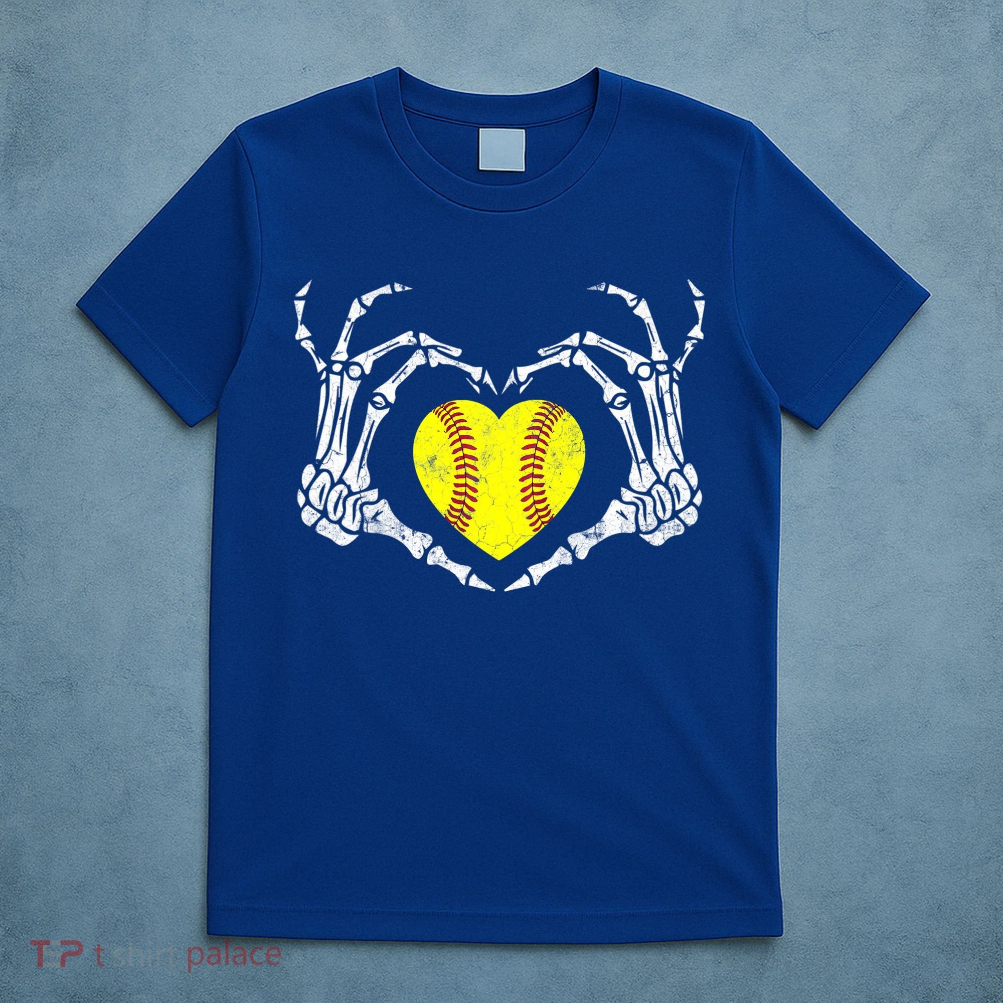 Softball Heart Skeleton Hand Halloween Costume Great Gift T-Shirt