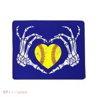 Softball Heart Skeleton Hand Halloween Costume Great Gift Mousepad thumb 0