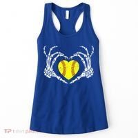 Softball Heart Skeleton Hand Halloween Costume Great Gift Women's Tank Top thumb 0