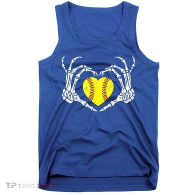 Softball Heart Skeleton Hand Halloween Costume Great Gift Tank Top