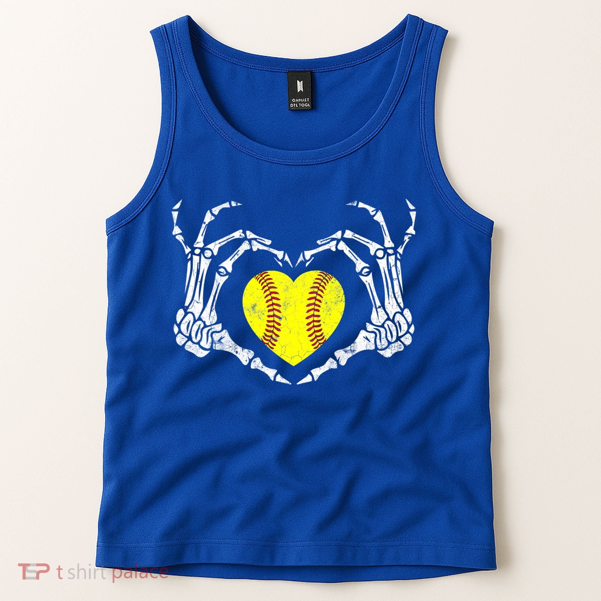 Softball Heart Skeleton Hand Halloween Costume Great Gift Tank Top
