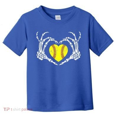 Softball Heart Skeleton Hand Halloween Costume Great Gift Toddler T-Shirt