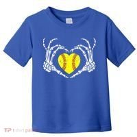 Softball Heart Skeleton Hand Halloween Costume Great Gift Toddler T-Shirt thumb 0