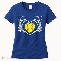 Softball Heart Skeleton Hand Halloween Costume Great Gift Women's T-Shirt thumb 0