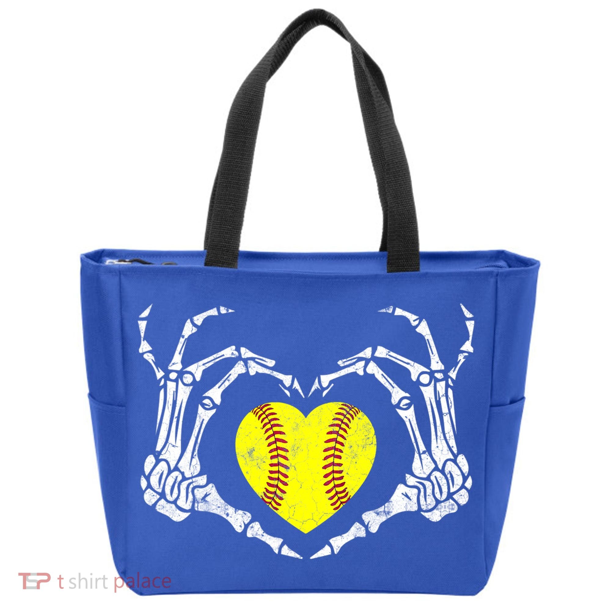 Softball Heart Skeleton Hand Halloween Costume Great Gift Tote Bag