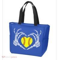 Softball Heart Skeleton Hand Halloween Costume Great Gift Tote Bag thumb 3
