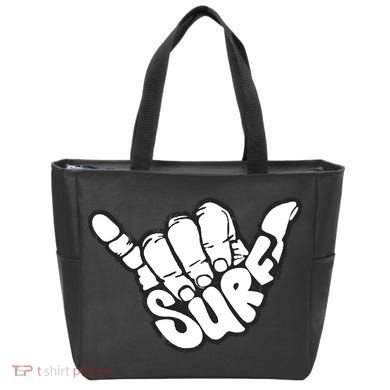 Surfing Hand Tote Bag