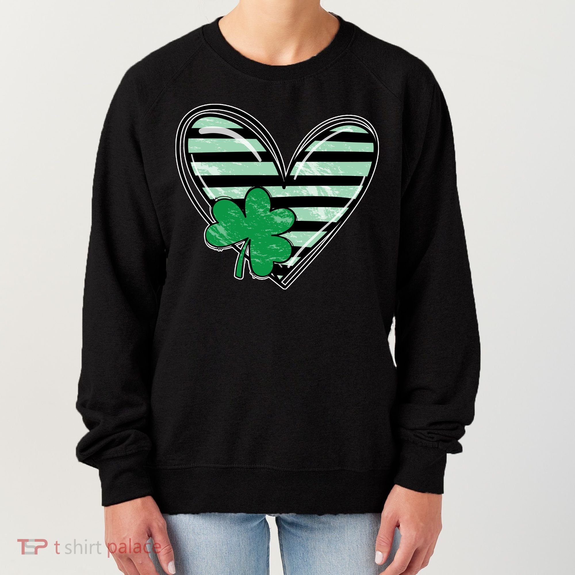Shamrock Heart St Patrick Day Cute Women's Sweatshirt