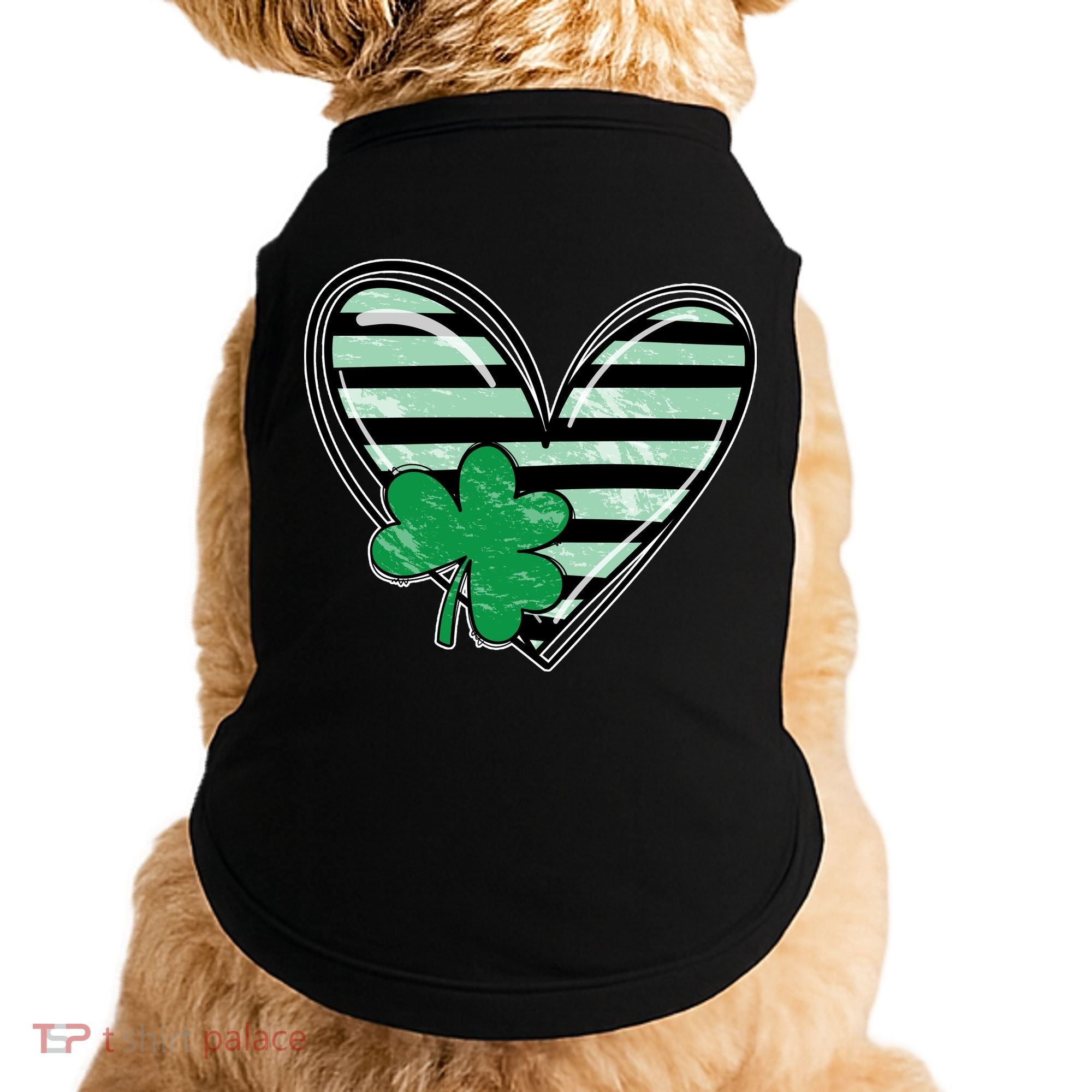 Shamrock Heart St Patrick Day Cute Doggie Tank