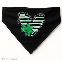 Shamrock Heart St Patrick Day Cute USA-Made Doggie Bandana thumb 0