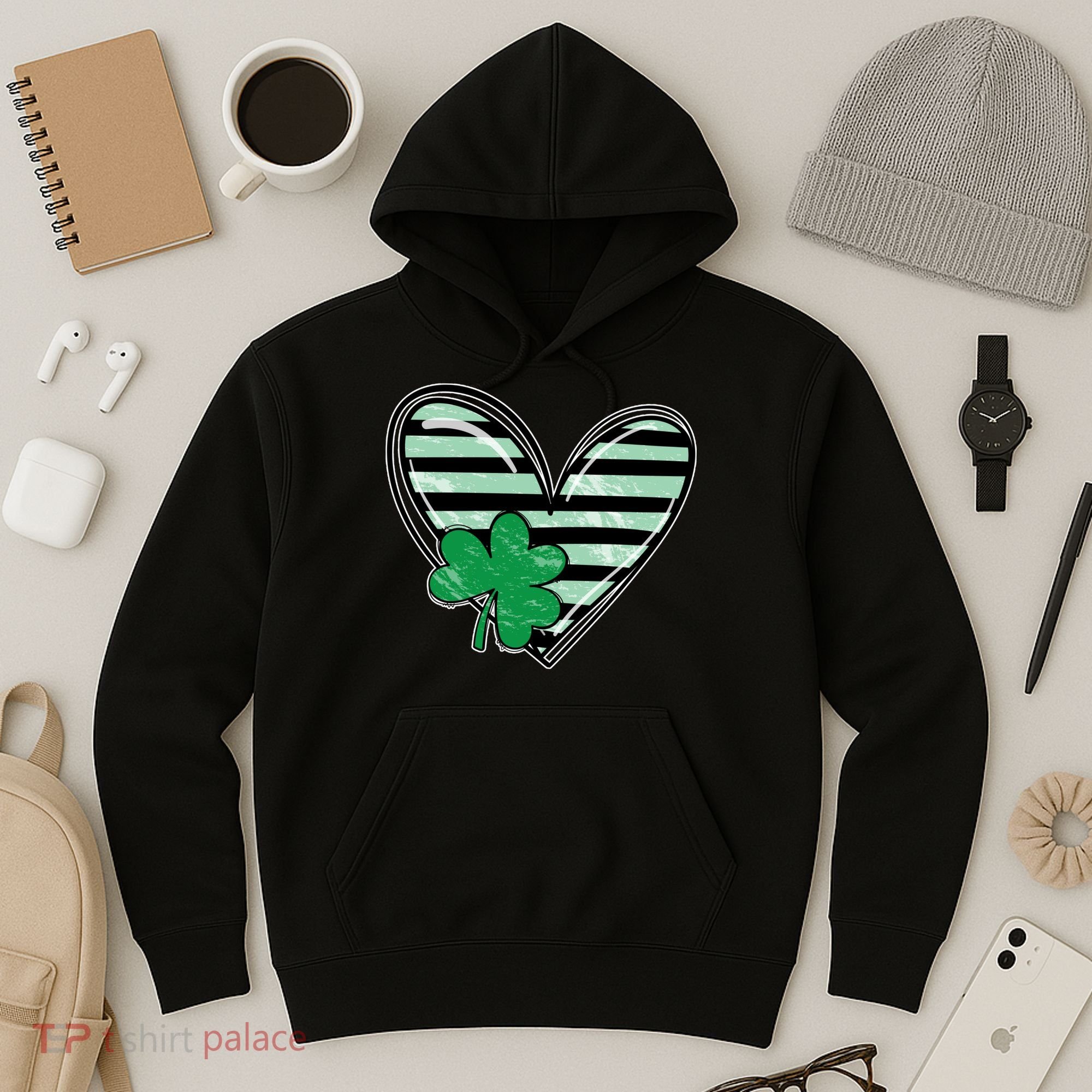 Shamrock Heart St Patrick Day Cute Hoodie