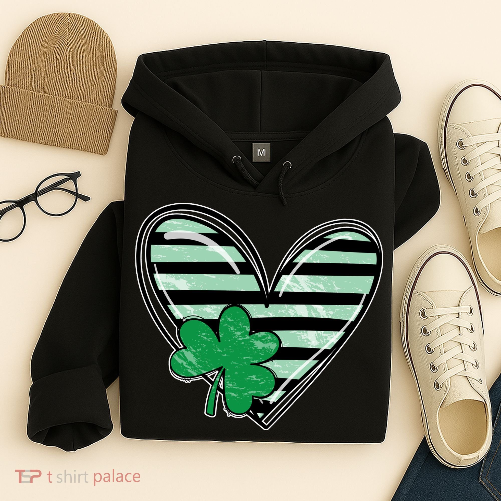 Shamrock Heart St Patrick Day Cute Hoodie
